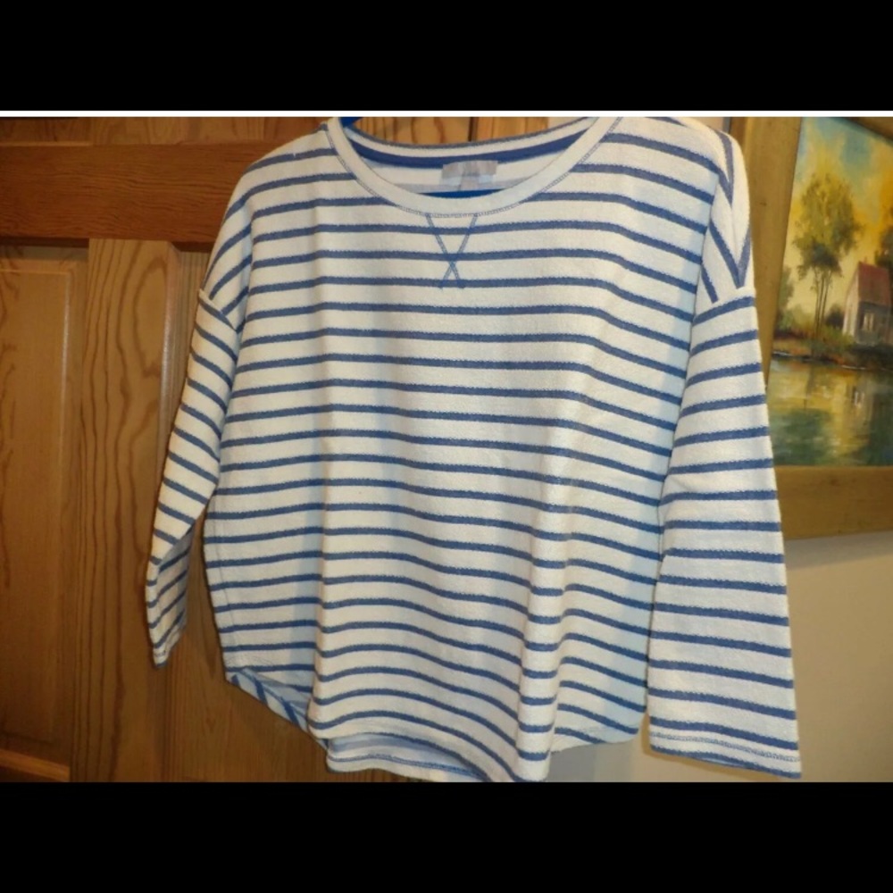 Pure Collection Blue and White Striped Sweatshirt